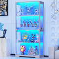 BROTTAR Display Cabinet with Glass Doors, 4-Tier Display Case, Gray by BROTTAR