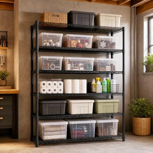 Garvee 6-Tier Wire Shelving 3840LBS Heavy Duty Storage Shelves Garage Rack - Image 6