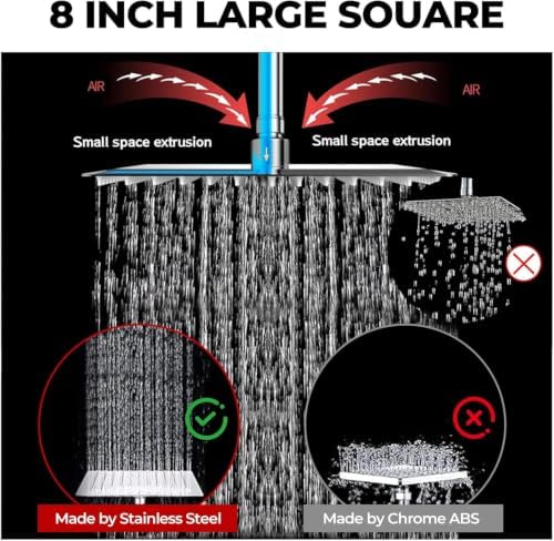 Filtered Shower Head,10 Inch Rain Shower Head with Handheld Spray Combo, Adjustable High Pressure Rainfall Shower Head, Dual Showerhead Set with Extension Arm and 60 Inch Long Shower Hose (Silver) - Image 3