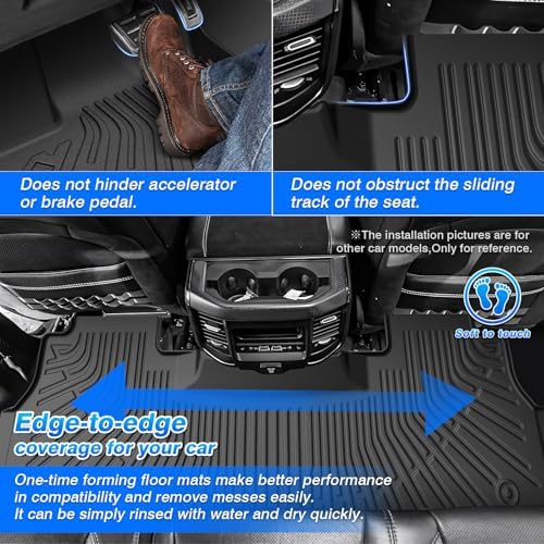 RAM Floor Mats - Car Mats for Dodge Ram 1500 Quad Cab 2025 2026 Bucket Seat (Not for Bench Seating), All Weather Floor Mat, Heavy Duty Rubber Mats, Car Accessories - Image 4