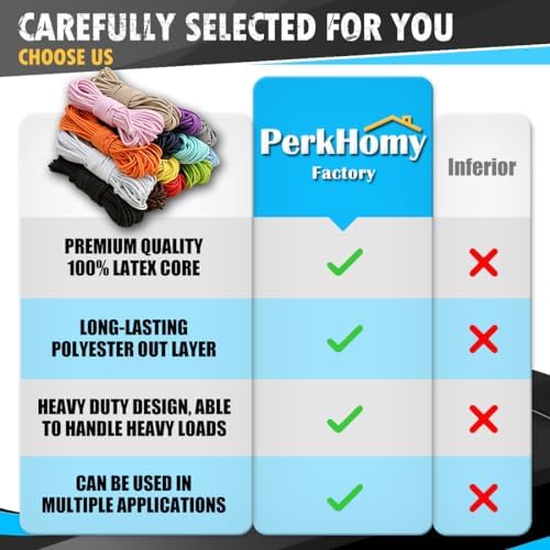 PerkHomy Bungee Shock Cord Rope Marine Grade Heavy Duty Polyester Bungie Elastic Stretch String for Kayak Strap Tarp Tie Down Canopy Boating Camping Tent Crafting Patio （Brown-1/4 x 10'） - Image 4