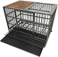 BOLDBONE 48" Furniture Dog Crate for Large Dogs, Heavy Duty Dog Kennel Indoor with Removable Crate Trays, Wheels and Stylish Wooden Top, Extra Large XL XXL Dog Cage, Woodtoop by BOLDBONE