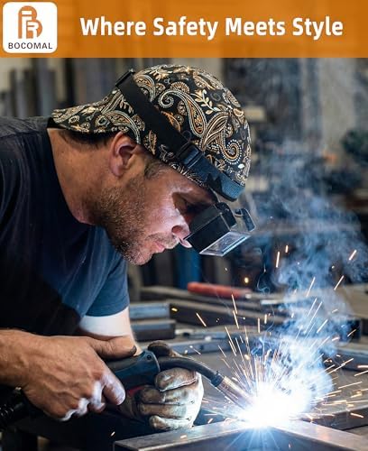 BOCOMAL FR Welding Cap Paisley Printed CAT2 Midweight 6 Pannel Welder Caps - Image 2