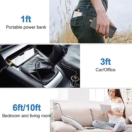 Short USB C Cable 1ft, 5 Pack Type C to USB A Cord, Braided Fast Charging - Image 5