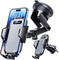 VANMASS [True Military-Grade] Car Phone Holder [Best Suction & Clip] Cell Phone Mount for Dashboard Windshield Vent Truck Cradle Dash Stand for iPhone 15 Pro Max 14 13 12 Android, White by VANMASS