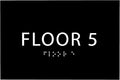 6" X4" Floor 5 Sign by ADACentralSigns