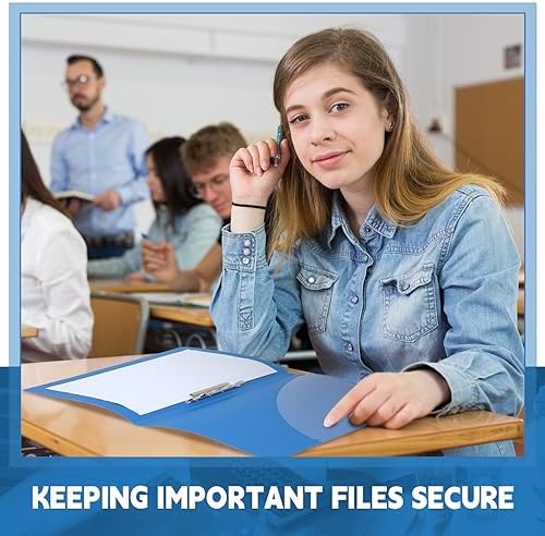 Teling 12 Pack Punchless Clamp Binder Folders, Blue - Image 6
