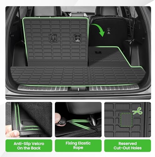 Cargo Mat for Hyundai Palisade 2020-2024 2025, All Weather Cargo Liner for Palisade Accessories Seat Back Cover Trunk Mat with Backrest Mat, Heavy Duty Car Mats, Car Accessories - Image 4