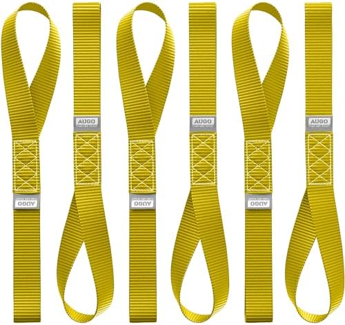 AUGO Heavy Duty Soft Loops –Pack of 6-1.5” x 17” Tie Down Anchor Straps for Use w/Ratchet Strap Hooks – 3000Lb Load Capacity & 10,000Lb Break Strength – Great for Motorcycle, Bike, Roof Rack, Etc. by AUGO