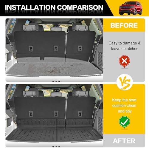 Rear Cargo Mat for 2018-2024 Ford Expedition/Lincoln Navigator Trunk Mat(Not for Max or L Models), All Weather Cargo Liner for 18-24 Expedition/Navigator Accessories - Image 3