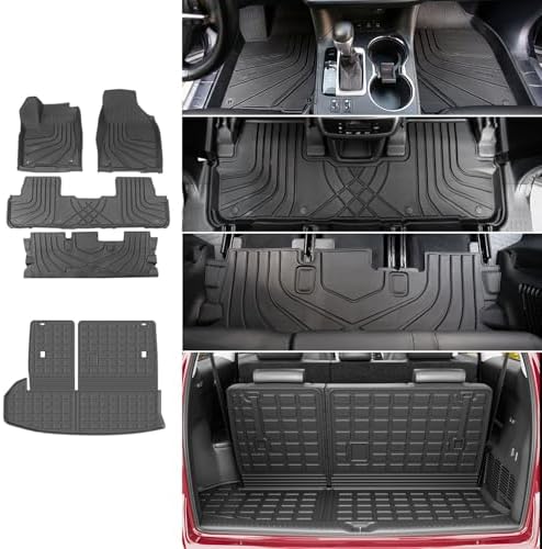 powoq Floor Mats Cargo Mat Compatible with 2014-2019 Toyota Highlander by powoq