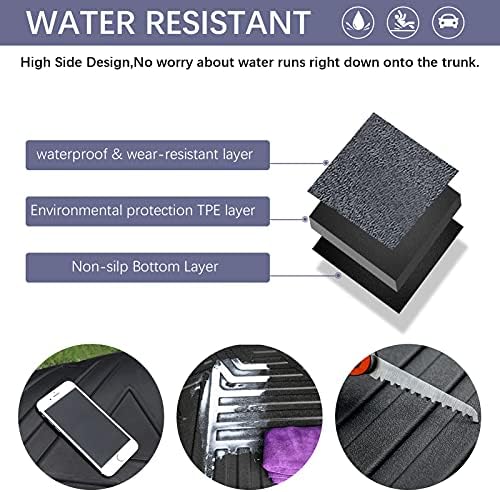 Elsetyler Custom Fit for Cargo Liner Mazda 3 Hatchback 2014-2018 - Black TPE All Weather Heavy Duty Waterproof Rear Cargo Tray Trunk Floor Mat Protector - Image 2