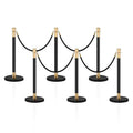 6 Pack Black Gold Stanchions by Unknown