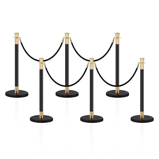6 Pack Black Gold Stanchions by Unknown