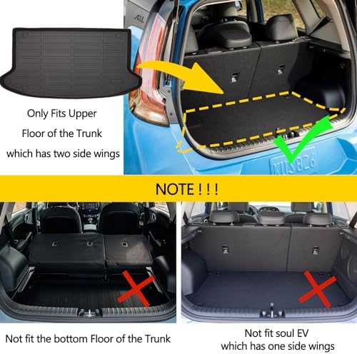 Wailtnb-for Kia Soul 2020-2025 2026 (Not EV) Floor Mat Cargo Liner All Weather Floor Liner Car Mat for Kia Soul Custom Fit Automotive Full Set Accessories 2025 - Image 2