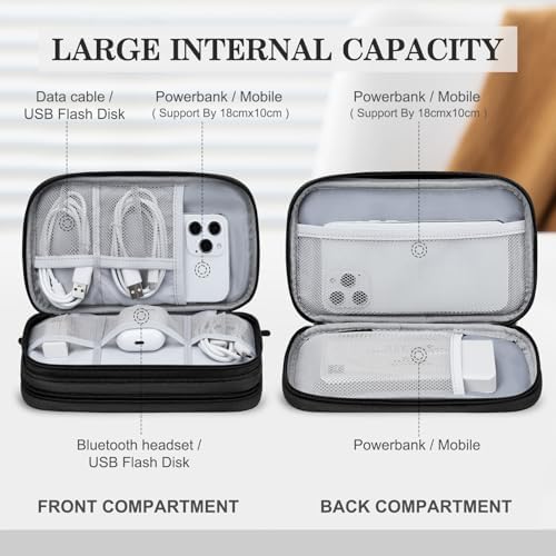 FYY Electronic Organizer, Travel Tech Pouch Bag, Medium, Black - Image 3