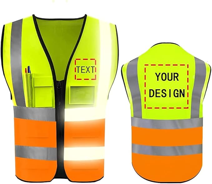 YOWESHOP High Reflective Visibility Safety Vest Custom Your Logo Safety Workwear by YOWESHOP