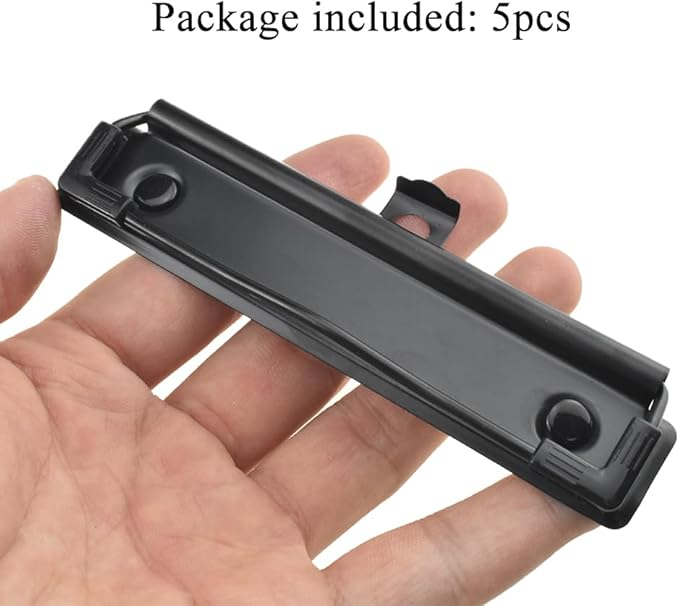 HAHIYO 4.72 Inches Black Metal Mountable Clipboard Clips - Image 6