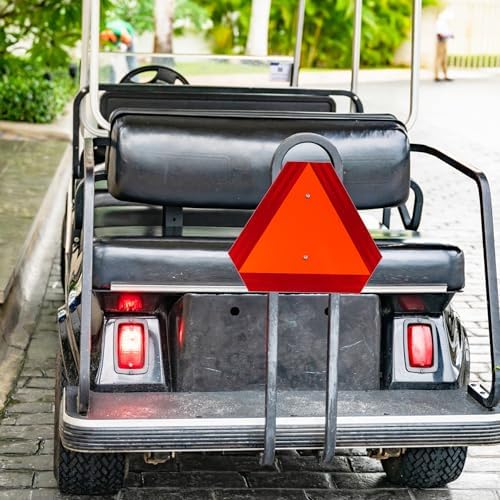T&R Metal Slow Moving Vehicle Sign, Safety Triangle Sign - 2 Pack - 14 x16 Inches - Reflective, UV Protected, Waterproof, Weatherproof and Fade Resistant Up to 7 Years Outdoor for Golf Cart Tractor - Image 6