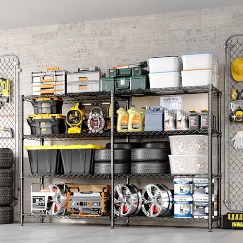 Garvee Metal Storage Shelves 4-Tier, Wire Shelving Rack 59"Wx13.8"Dx59.5"H, - Image 2