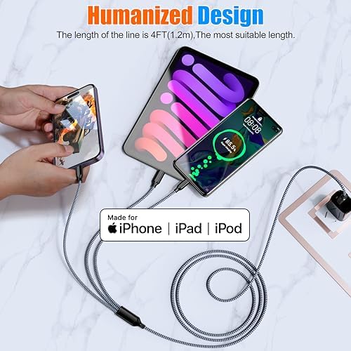 Multi Charging Cable 10ft 2Pack 3 in 1 Charger Cord, Long Multiple Cable - Image 5