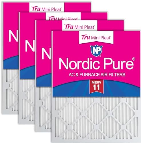 Nordic Pure 18x20x1 Tru Mini Pleat MERV 11 AC Furnace Air Filters 4 Pack by NordicPure