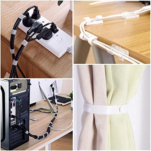 White Cable Management Organizer Kit 4 Cable Sleeve Split 311Pcs - Image 6