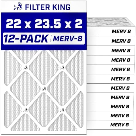 Filter King 22x23.5x2 Air Filter MERV 8, AC Furnace Filters (12-Pack) by FilterKing