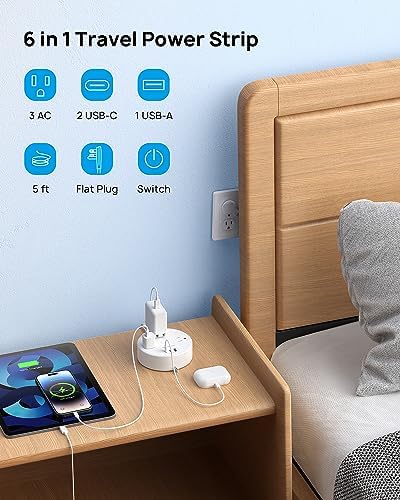 TROND Travel Power Strip, Retractable Extension Cord 5ft, Cruise Essentials - Image 2