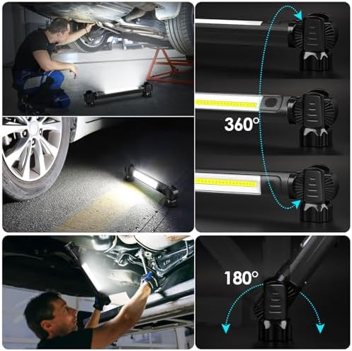 Ropelux Mechanic Work Light Bar with 2500LM 5200mAh Battery, Black 2 Pcs - Image 4