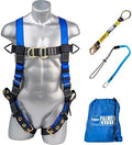 Fall Protection Body Safety Harness w/ 5pt Adjustments, Pass-through Chest, Grommet Legs, Front & Back D-Ring by Palmer+Safety