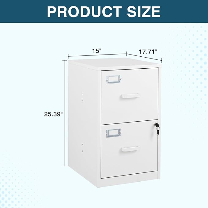 MIIIKO 2 Drawer Filing Cabinet - Image 3