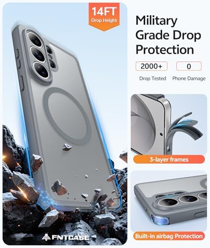 FNTCASE for Samsung Galaxy S26 Ultra Case, Compatible with Magsafe Gray - Image 5
