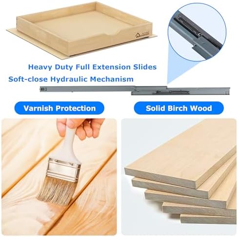 WelFurGeer Soft Close Pull Out Drawers for Cabinets, 17" W x 21" D Pull Out Cabinet Drawer with Heavy Duty Slides, Pull Out Cabinet Organizer, Cabinet Pull Out Shelves, Pull-Out Home Organizers - Image 4