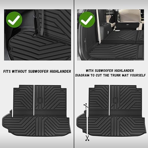 Floor Mats for Toyota Highlander 2020-2025 (7-Seats), Custom Fit All-Weather TPE Floor Liners, Front & 2nd & 3rd Row & Cargo Liner for Highlander Car Accessories - Image 2