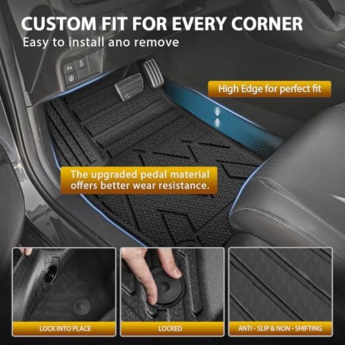 Powerty Floor Mats for Nissan Kicks 2025 2026 All Weather 3D TPE Anti-Slip Car Liners for 1st & 2nd Row Accessories - Image 3