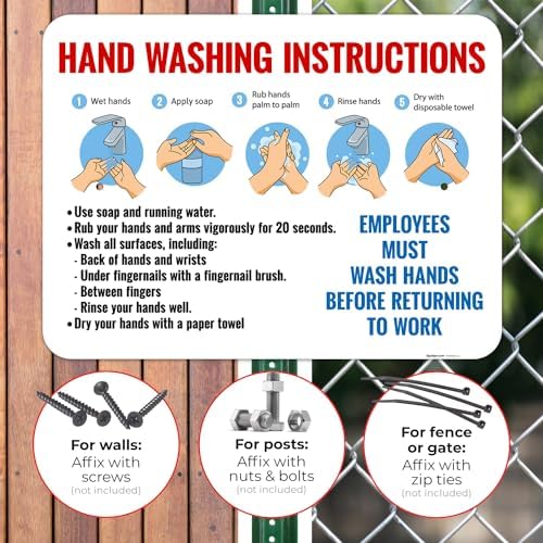 Employees Wash Hands Before Returning to Work Sign, - Image 4