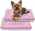 Mora Pets Dog Crate Pad Bed Ultra Soft Pet Mat Star Print 2 Pack 24 in Pink by MoraPets