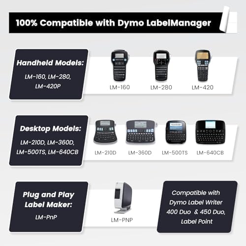 3X Replace for Dymo Label Maker Refills D1 1/2Inch x 23Ft Black/Gold/Silver - Image 3