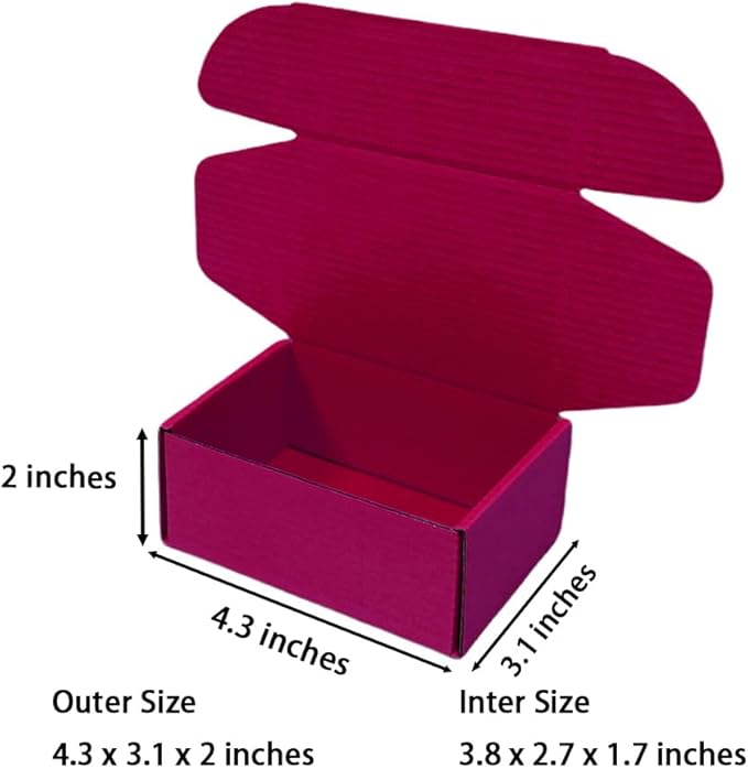 50 Pcs 4.3 x 3.1 x 2 inches Mini Size Corrugated Cardboard Gift Boxes - Image 2