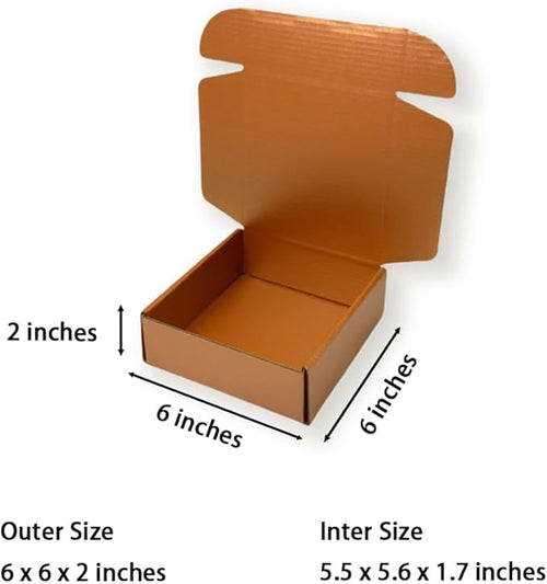 15 Pcs 6 x 6 x 2 inches Corrugated Cardboard Gift Boxes Recyclable Shipping - Image 2