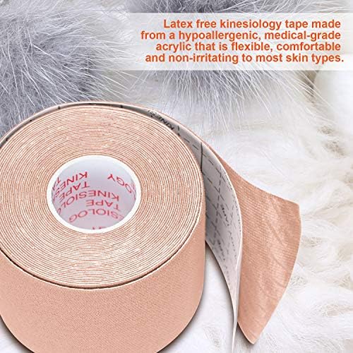 6 Rolls Kinesiology Tape Athletic Uncut Kinetic Tape, Muscle Tape, Sports Tape, Knee Tape, Supports & Protects Muscles, Waterproof and Latex Free, Breathable Elastic for Sport Activity (Skin Color) - Image 5