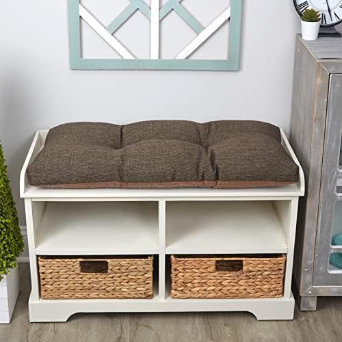Klear Vu The Gripper Non-Slip Tufted Bench Cushion for Indoor Furniture, Assembled in USA, Entryway Storage, Bay Window, Corner Nook or Piano Seat, 30 Inches, Solid Chestnut - Image 3