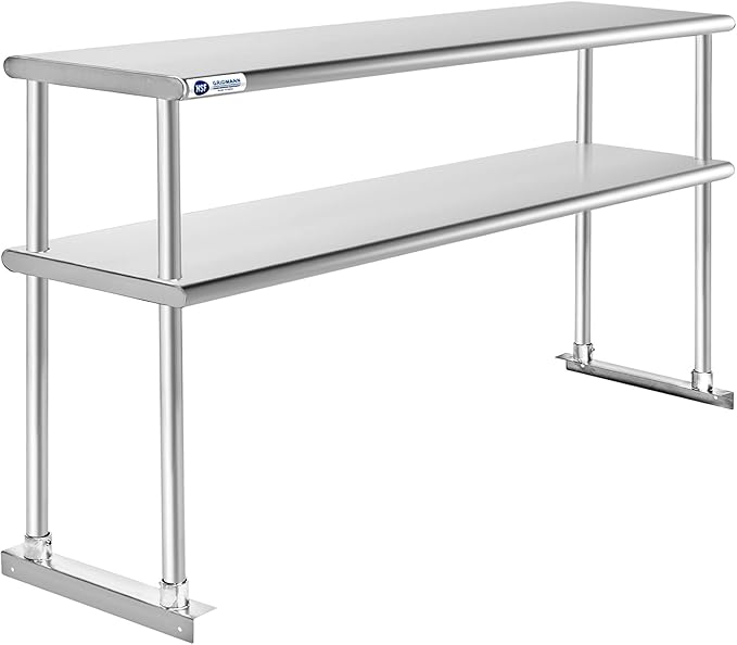 GRIDMANN NSF Stainless Steel Commercial Kitchen Prep & Work Table Plus A 2 Tier - Image 2