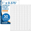 1" X 0.375" Matte White Printable Barcode Labels (30 Sheets, 4620 Stickers) by SpartanIndustrial