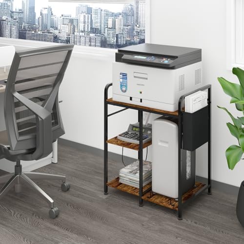 Large Printer Stand with Storage: 24x18 Inch Printer Table for Home Office - Image 4