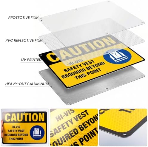 Caution Hi-Vis Safety Vest Required Beyond This Point Sign - Image 6