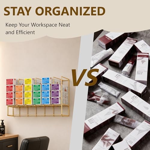 Meudid Hair Color Organizer for Salon - 2 PCS Metal Hair dye Tube Racks Storage Wall Mounted Cabinet Available - Image 4