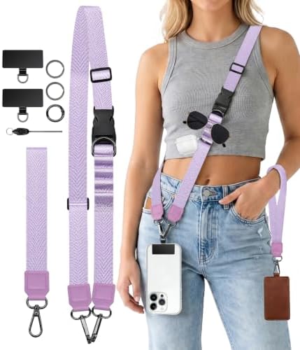 Cell Phone Lanyard Crossbody Wrist Strap Adjustable Women Lilac by Sukyerios