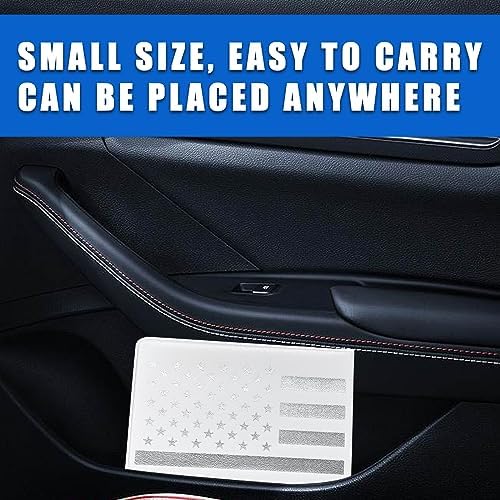 Ziciner Car Registration Insurance Holder, 2Pack Essential Auto Card Document Glove Box Organizer with Touch Fastener, Vehicle Interior Accessories Perfect for Most Car, Truck, SUV (White/Back Flag) - Image 6